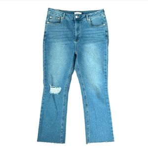 Avec les filles Anthropologie straight cropped raw hem jeans womens size 30